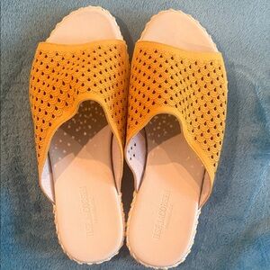 Ilse Jacobsen Yellow Perforated Mules